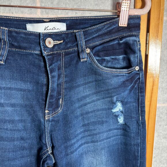 Kancan Women's 5/26 Dark Wash Cropped Ankle Skinny Jeans High Rise‎ - Picture 4 of 9